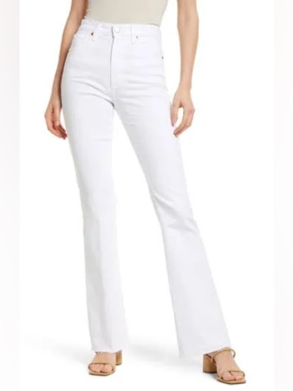ag Alexxis white bootcut high rise vintage fit jeans 25
